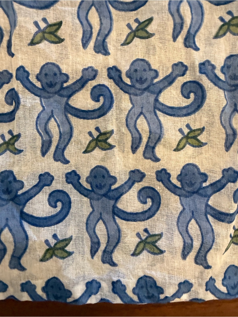 Roller Rabbit Blue Monkey Drawstring Bag - Picture 4 of 6
